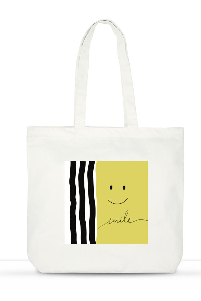 Smile Large Tote Bag with Zipper & Pockets – Mirrassa Smile Large Tote Bag with Zipper & Pockets – Mirrassa