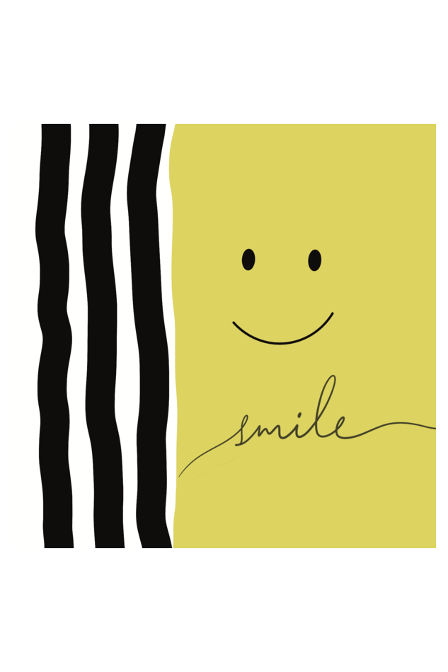 Smile Large Tote Bag with Zipper & Pockets